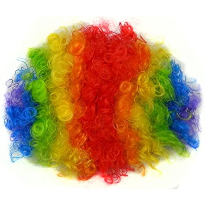Wonka Generic Halloween Clown Disco and Fans - Multicolored Wig - Image 4